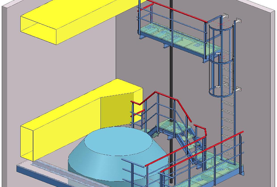 CAD-Zeichnung Industriebrücke Geländer